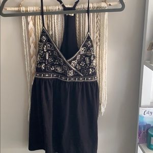 Black flowy tank